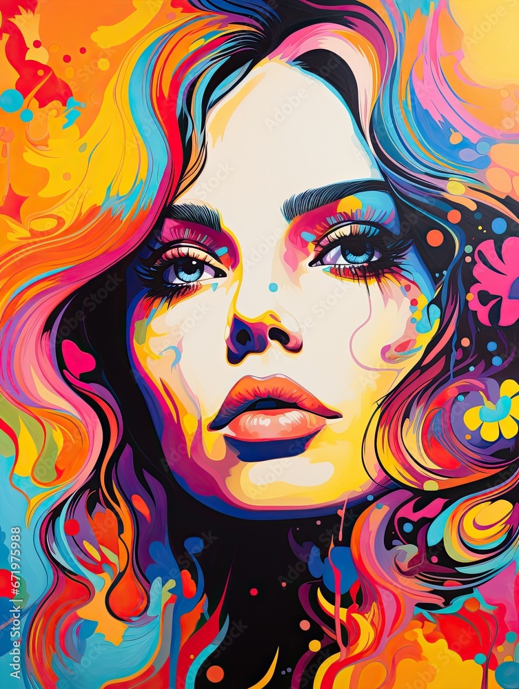 Bold and Vibrant Psychedelic Pop Art: Exploring Endless Colors and Abstract Patterns