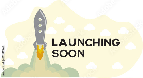 COLORFUL AND PLAYFUL ROCKET VECTOR ILLUSTRATION FOR LAUNCHING SOON CAMPAIGN, GOOD FOR NEW PRODUCT LAUNCH AT SOCIAL MEDIA,WEBSITES,FLYER,BANNER,POSTER,BILLBOARD. SCHOOL,UNIVERSITY,PRE-SCHOOL, BABY SHOP