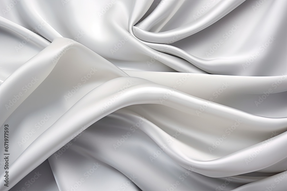 Fototapeta premium Satin Elegance: White Gray Panorama Background with Satin Texture