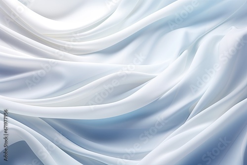 Silken Breeze: White Cloth Background with Soft Abstract Waves.