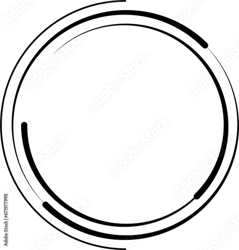 Circle Line Frame Border Design Element Vector
