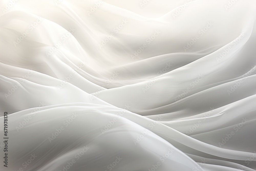 Silken Landscape: White Gray Silk Fabric with Soft Natural Blur Silken Landscape: White Gray Silk Fabric with Soft Natural Blur