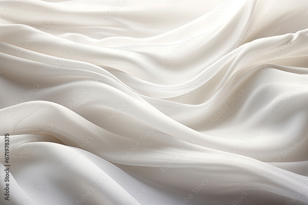 Silken Swells: White Cloth Background with Soft Wave Motif