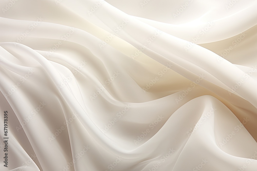 Fototapeta premium Silken Waves: Abstract Soft Waves of White Fabric Background