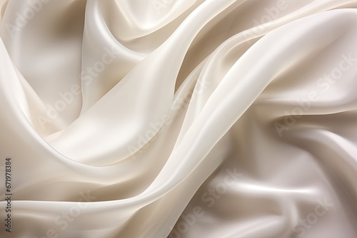 Silken Surf: Abstract White Fabric Waves