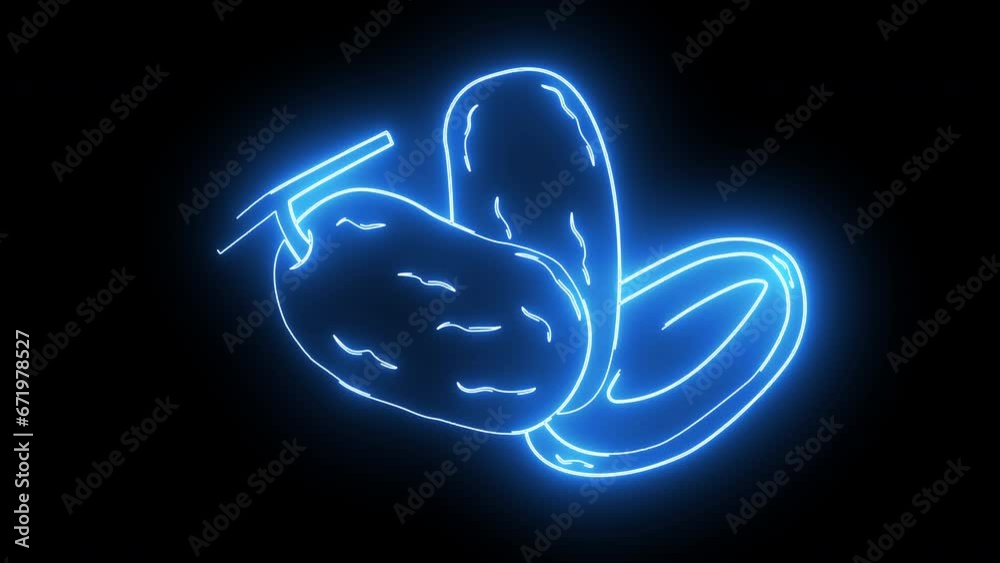 animated date fruit icon with a glowing neon effect