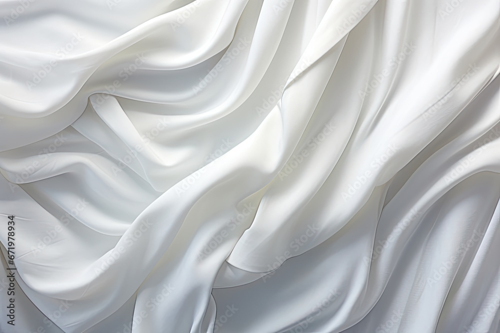 Obraz premium Snowdrift Abstract: Soft Waves on White Cloth
