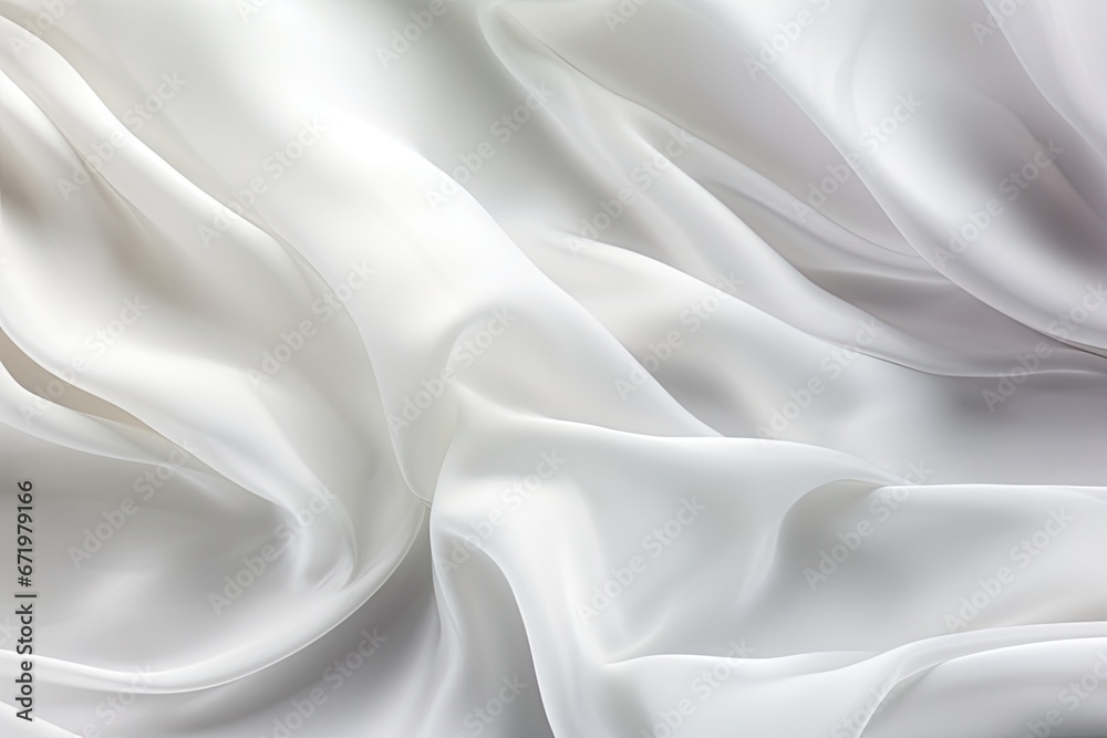 Obraz premium Soft Waves Flowing Over White Cloth: Abstract Texture Photography