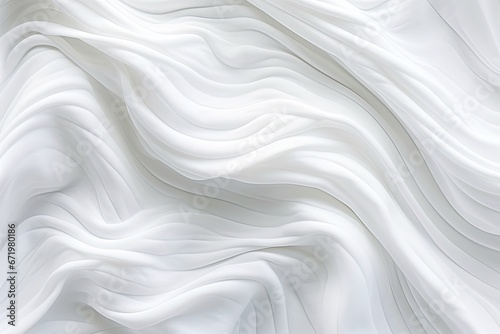 White Cloth Waves Abstract Background: Tidal Textile Inspiration