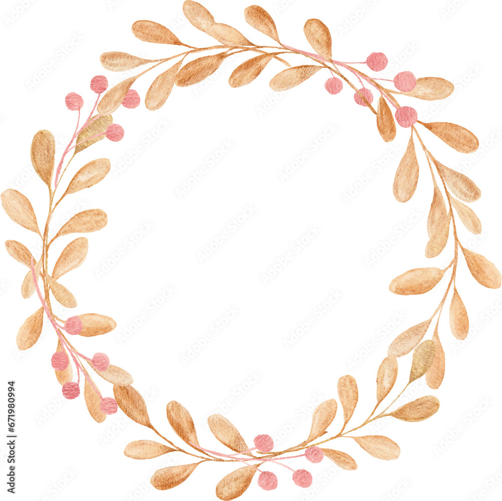 Watercolor golden leaves Watercolor golden leaves