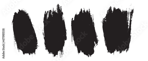 Black ink brush stroke design set