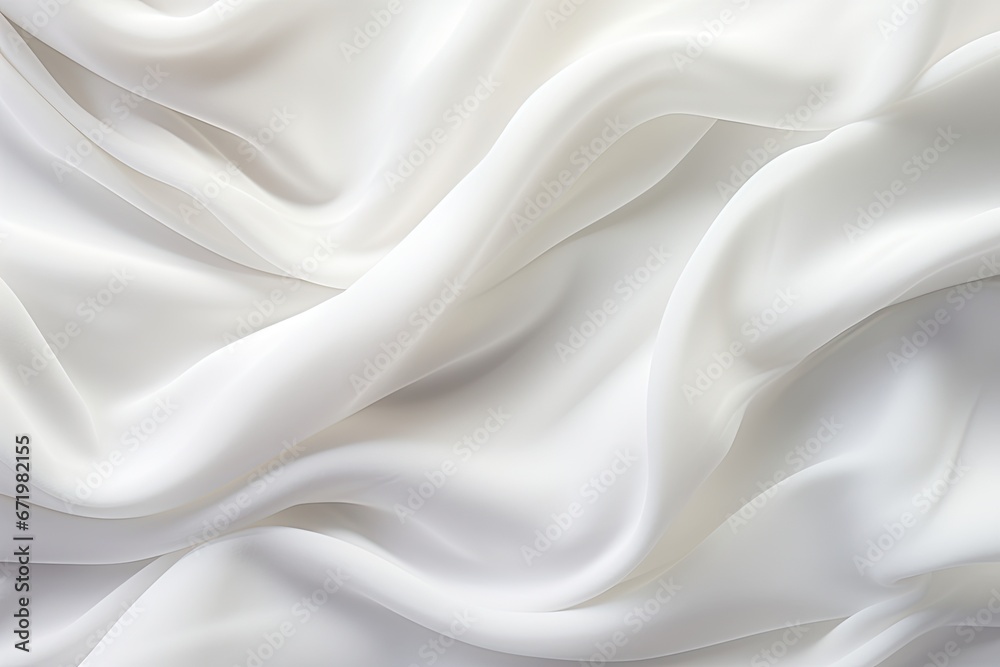 Obraz premium Waving White Cloth: Abstract Soft Waves Background