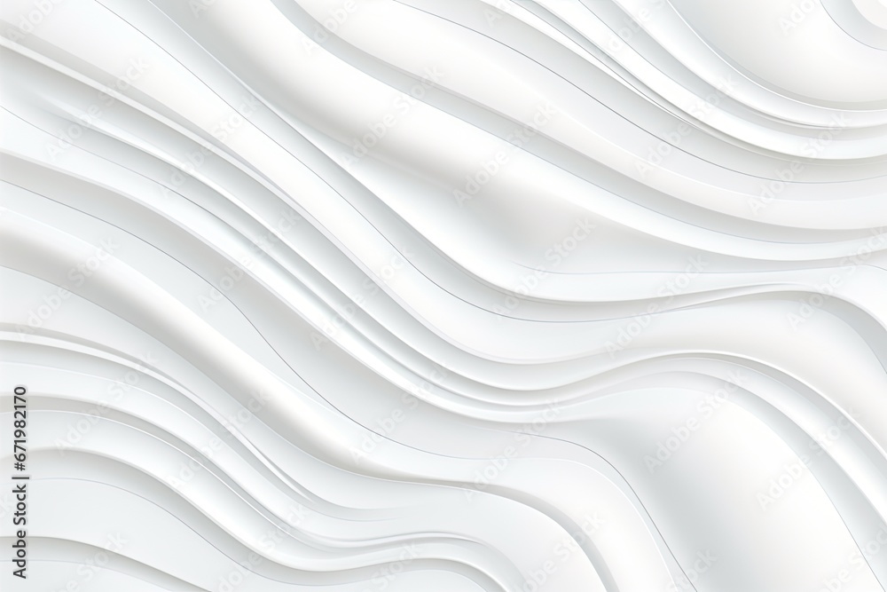 Obraz premium Wavy Illusion: Abstract White Background with Wavy Decoration or Panel Pattern