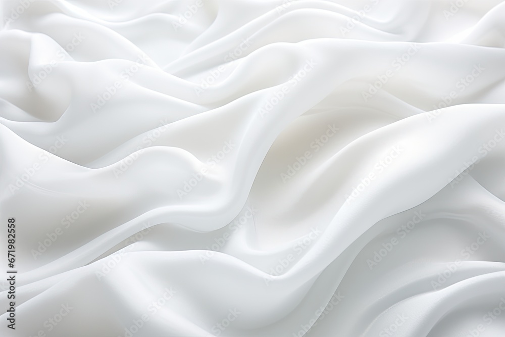 Whispering Waves: Soft Ripples on a White Cloth Background