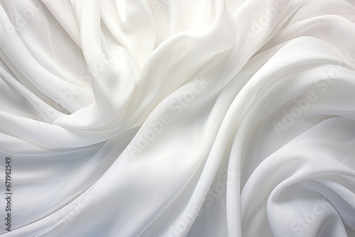 Whispering Waves: Soft Movement on White Cloth Background