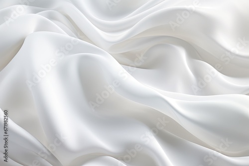 Whispering Waves: Serene Soft Ripples on a White Cloth Background.
