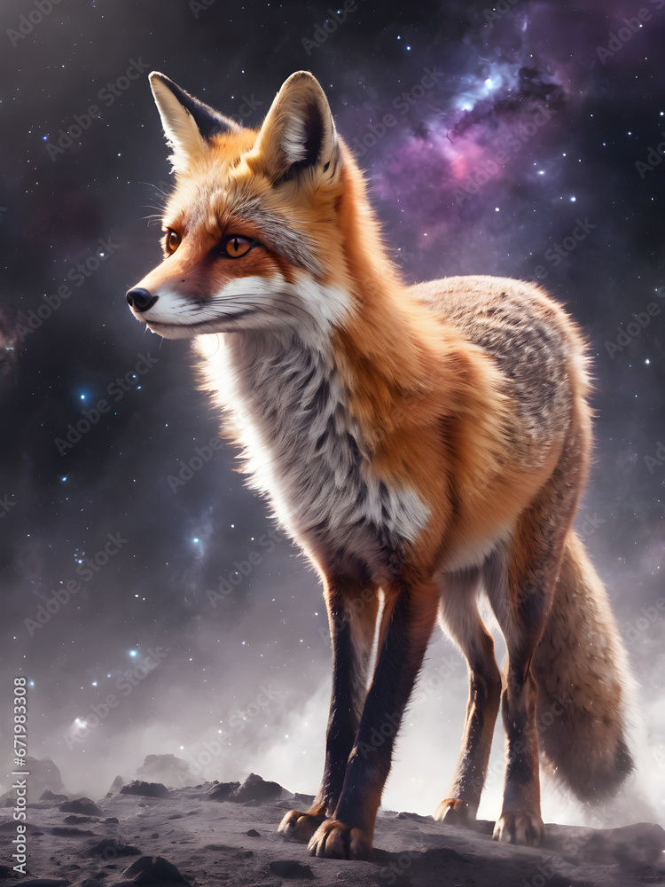 The fox and the night sky The fox and the night sky