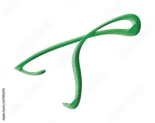 green cable on white background