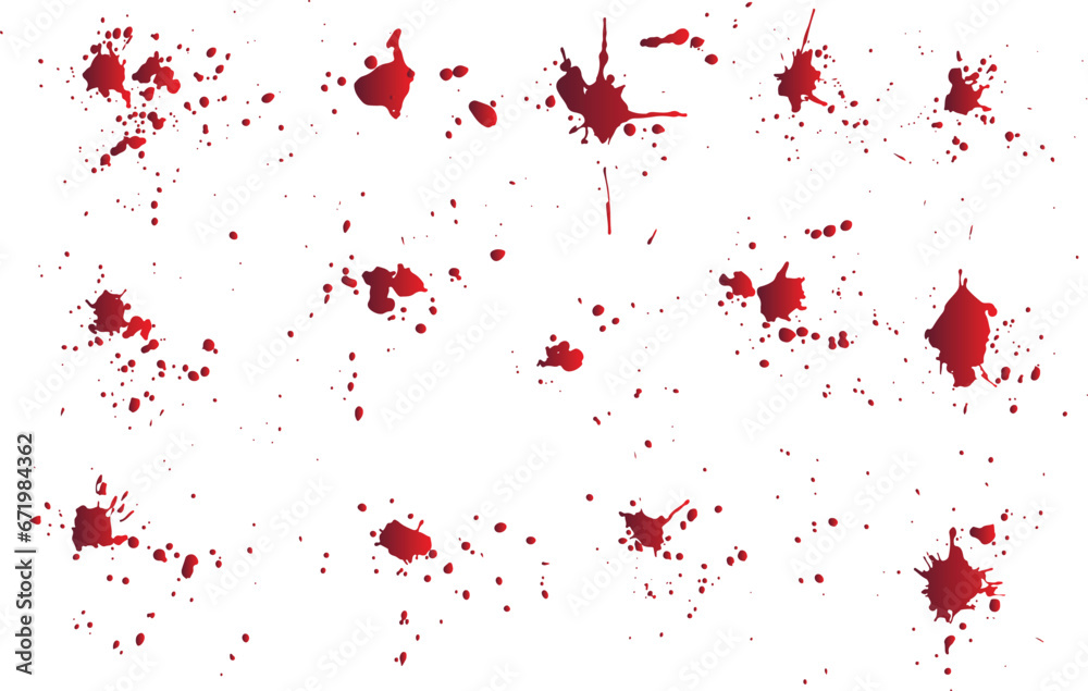 Red ink blood splatter collection Red ink blood splatter collection