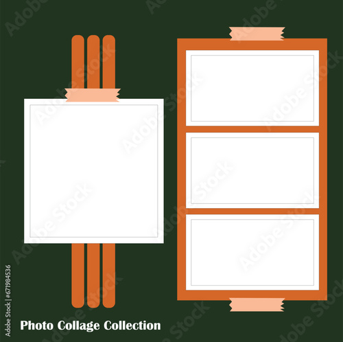 4 photo collage template. vector illustration, new collections