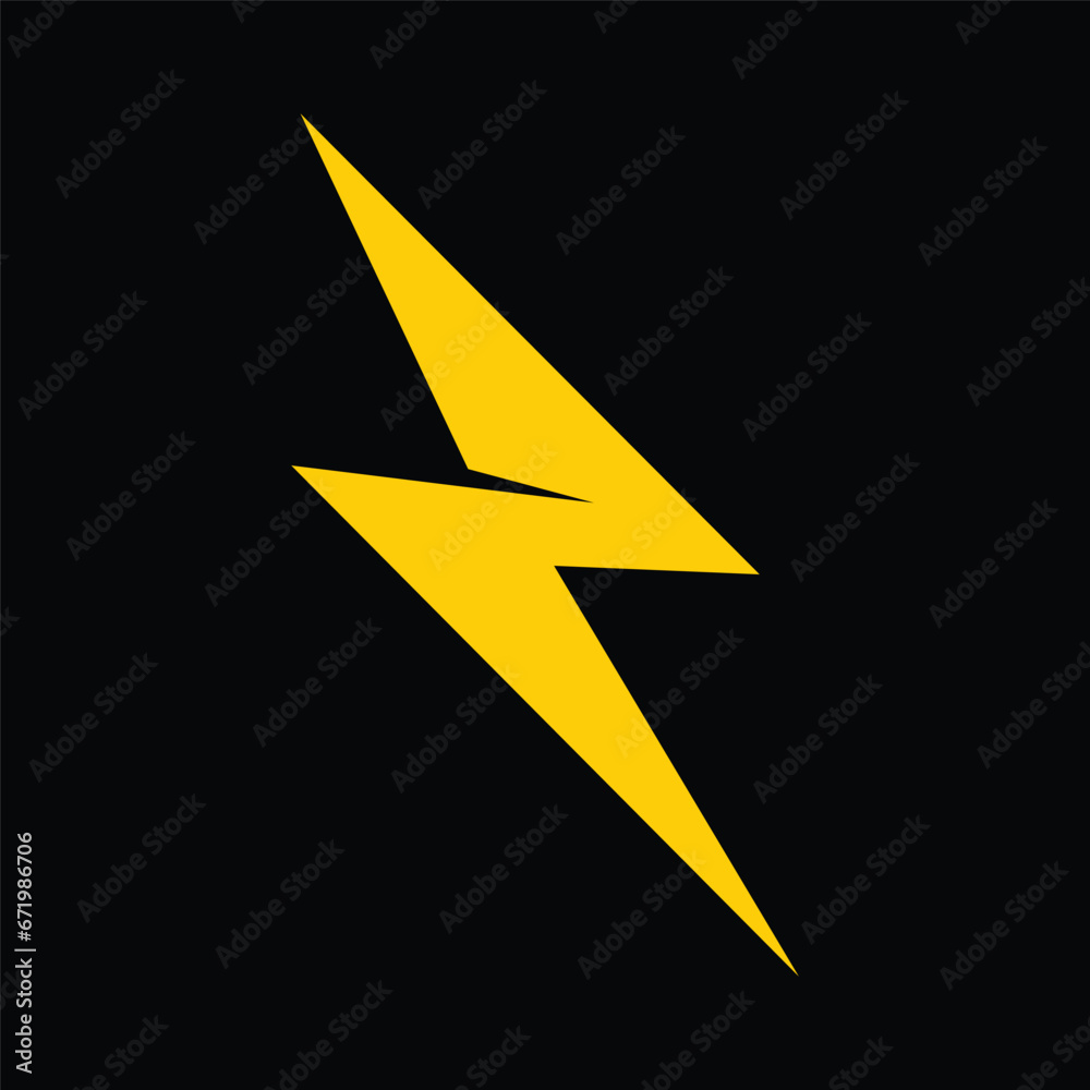 Thunder and Bolt Lighting Flash Icons Set. Flat Style on Dark Background. Vector Thunder and Bolt Lighting Flash Icons Set. Flat Style on Dark Background. Vector