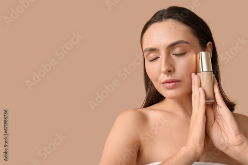Young woman with makeup fou...