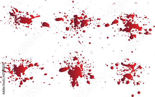 Realistic collection of bloody splatter blob of blood background
