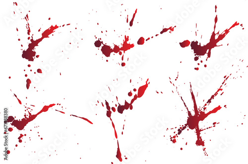Horror set of bloody scary collection of bloodstain