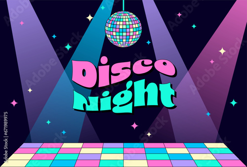 disco party vector background with spotlight on stage for banners, cards, flyers, social media wallpapers, etc.