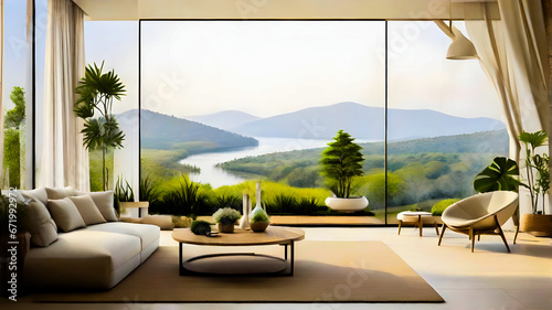 modern living room concept, modern style interior design of modern living room. luxury living room, copy space © Nuwan Buddhika