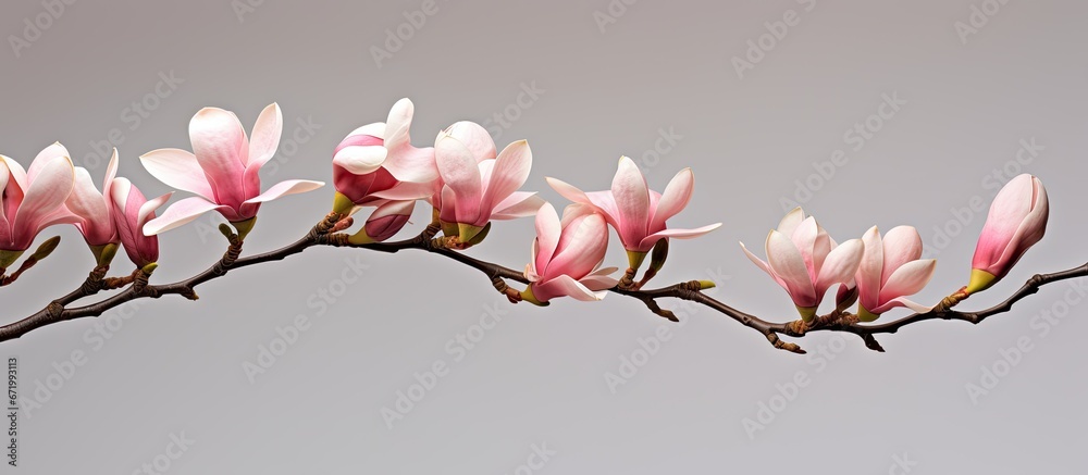 Fototapeta premium a fragile pink Magnolia branch