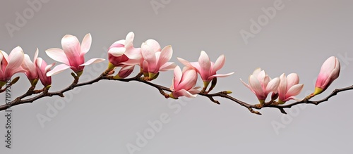 a fragile pink Magnolia branch