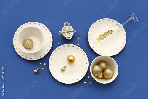 Festive table setting with ...