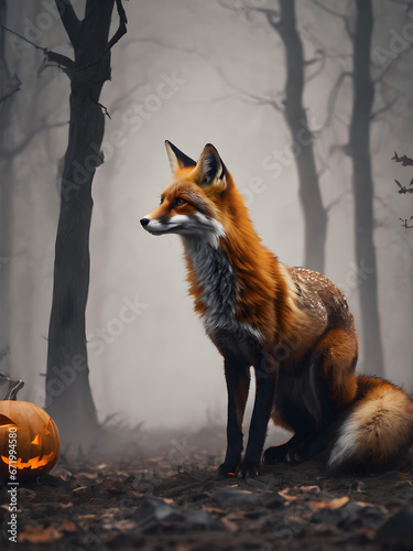 fox on halloween