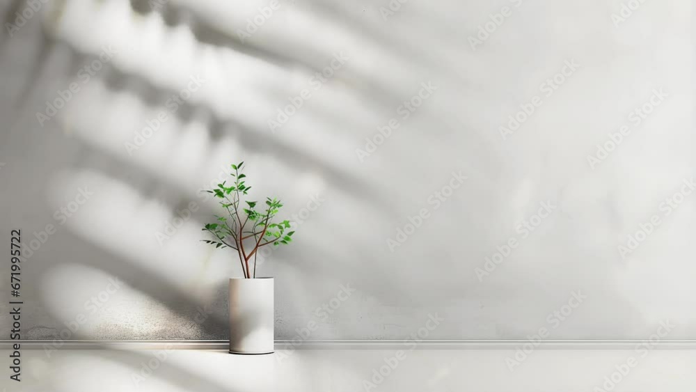 plant in a vase on the wall