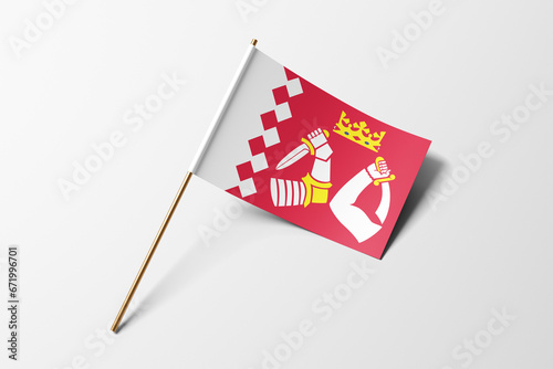 North Karelia flag of small paper, isolated on white background photo