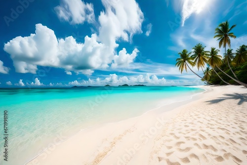 beach with palm tree © art design
