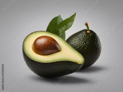 Avocado isolated with gray background 