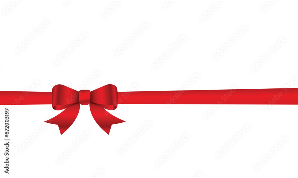 Red Ribbon Bow Realistic shiny satin with shadow horizontal ribbon for decorate your wedding invitation card ,greeting card or gift boxes vector Red Ribbon Bow Realistic shiny satin with shadow horizontal ribbon for decorate your wedding invitation card ,greeting card or gift boxes vector