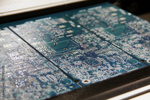 Obraz na płótnie PCB printed circuit board, Computer Chip, conformal coating, potting,