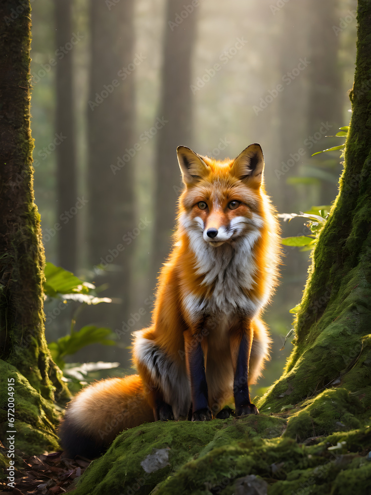 Nature and fox pictures Created by artificial intelligence