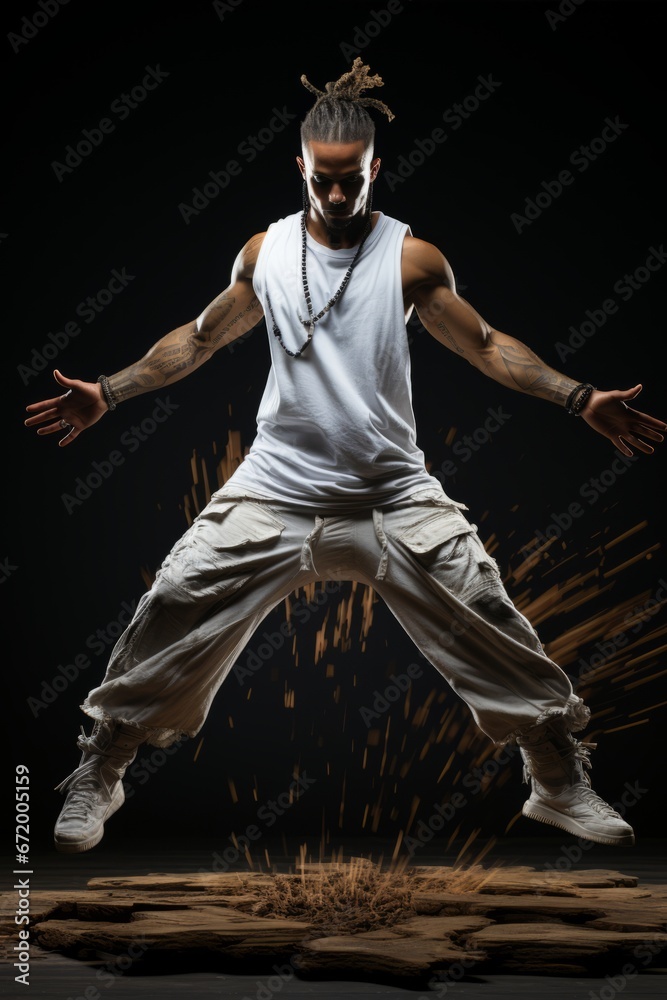 Capoeirista performing a graceful handstand kick, Generative AI Capoeirista performing a graceful handstand kick, Generative AI