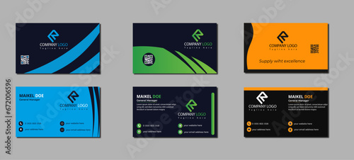 business template 3 card design