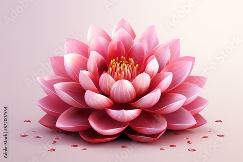 Minimalist pink lotus flower on a harmonious pink backdrop