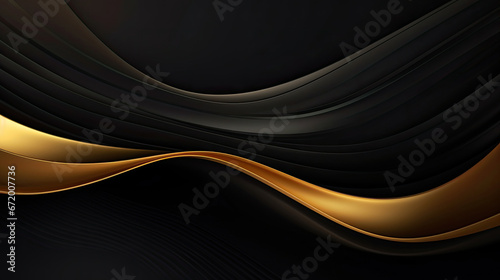Luxury black color background. Elegant wallpaper in 3d style with gold texture, golden light effect. Dark modern backdrop illustration perfect for branding, packaging, business, advertising.