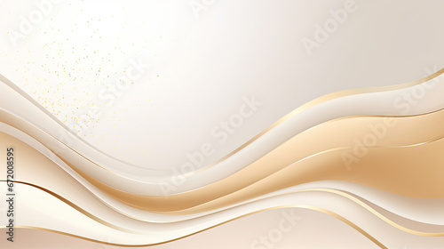 Luxury modern abstract scene. golden lines sparkle with free space for paste promotional text. cream color shade background about sweet and elegant feeling. illustration for design.