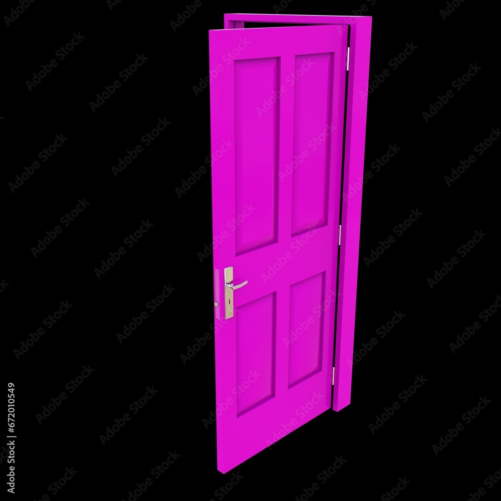 Pink door Unbarred Gateway on Pure White Isolated Canvas Pink door Unbarred Gateway on Pure White Isolated Canvas