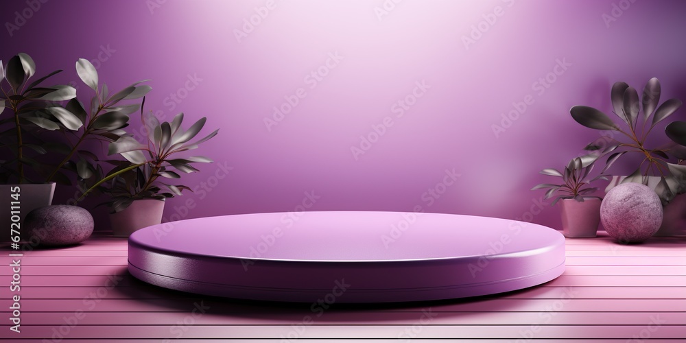 3d rendering of purple podium for product display. Platform for product presentation. 3d rendering of purple podium for product display. Platform for product presentation.