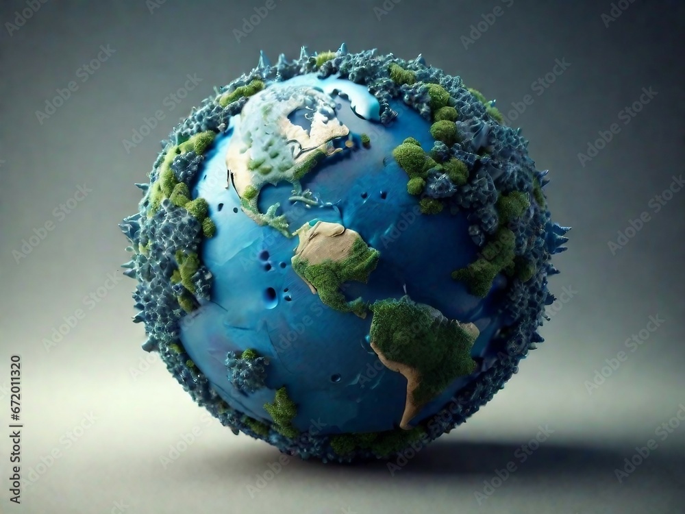 Fototapeta premium Celestial orb depicting Earth's geography 