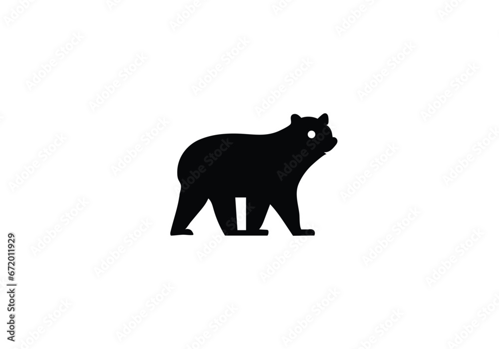 Fototapeta premium Bear minimal style icon illustration design